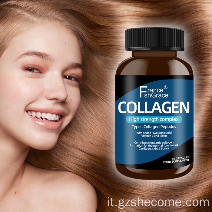 Peptidi di collagene marino organico capsule con vitamina C